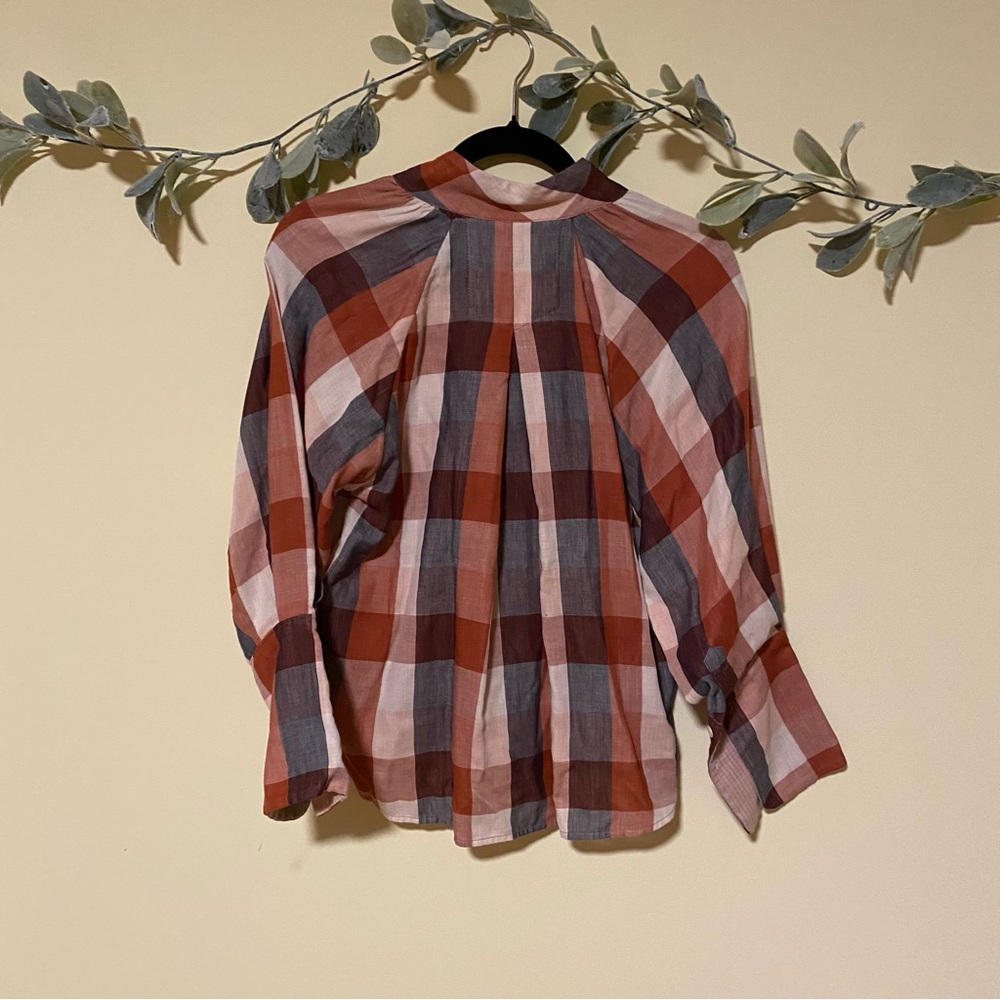 Joie NWOT Plaid Blouse - Picture 5 of 6